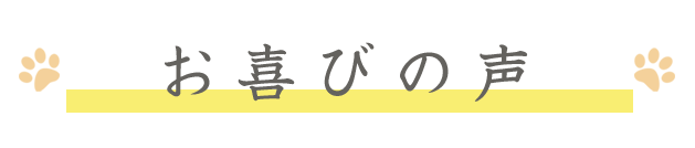 お客様からのお喜びの声